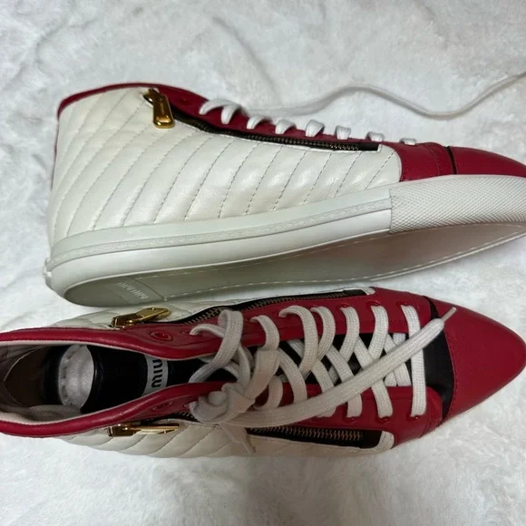 Miu Miu Red, Black, and off White Sneakers - Picture 8 of 12